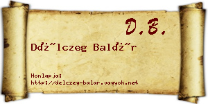 Délczeg Balár névjegykártya